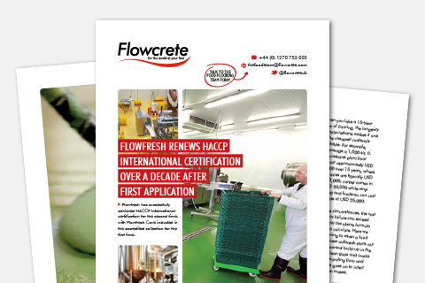 Flowcrete Renew HACCP International Certification